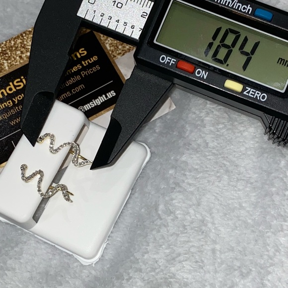 10k solid real gold real diamond climber earrings, not plated, FREE APPRAISAL - Picture 3 of 7